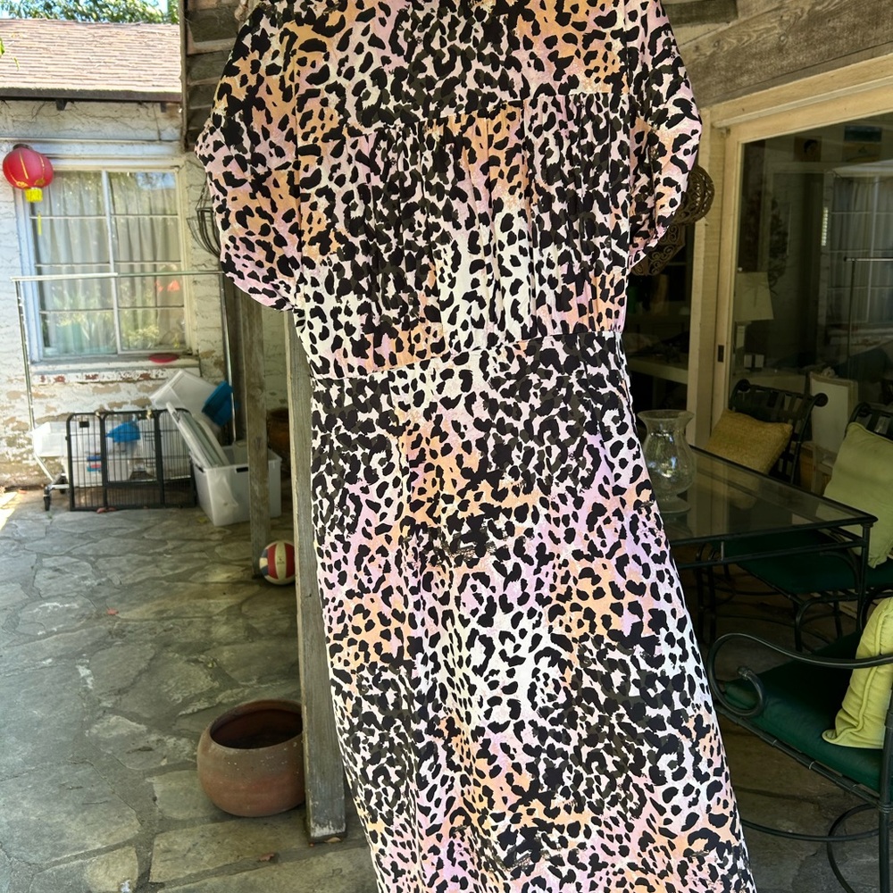 Veronica Beard Multicolor Leopard Print Maxi Dress